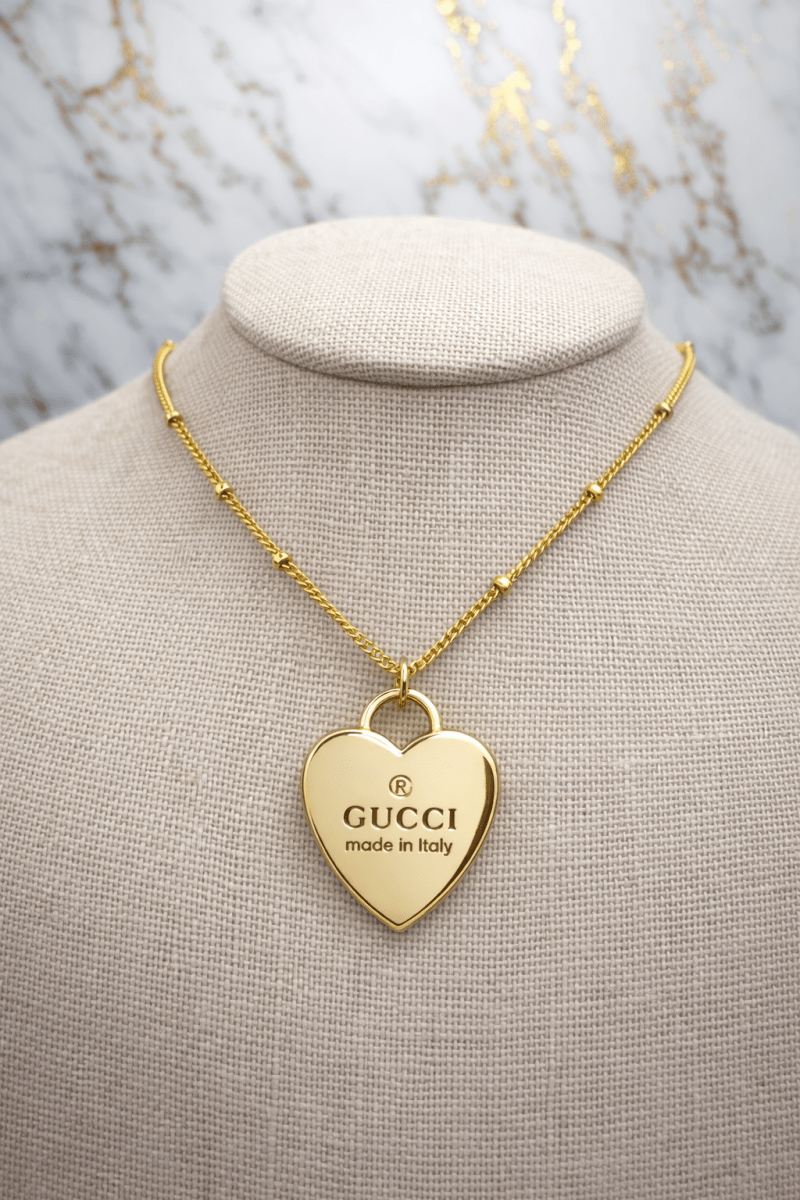 Upcycled Gold Gucci Heart Necklace