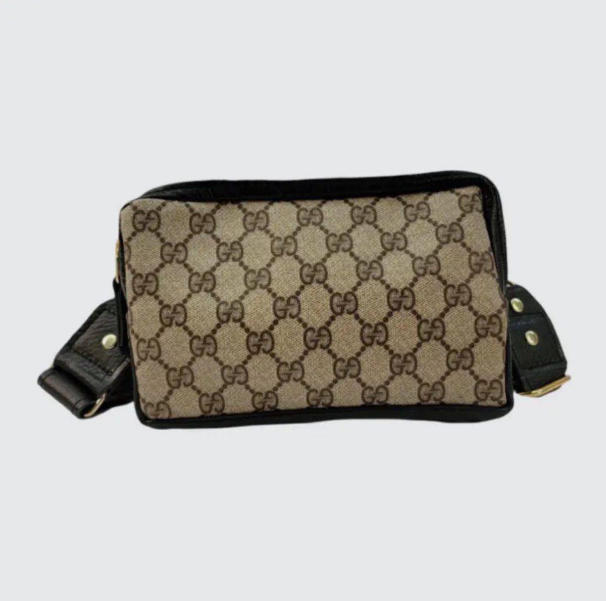 Upcycled Gucci Full Front Bella Belt Bag In Black Leather