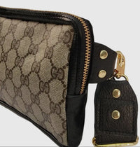 Upcycled Gucci Full Front Bella Belt Bag In Black Leather