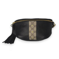 Upcycled Gucci Stripe Britt Belt Bag In Black Leather - Red Bird Road