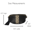 Upcycled Gucci Stripe Britt Belt Bag In Black Leather - Red Bird Road