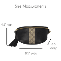 Upcycled Gucci Stripe Britt Belt Bag In Black Leather - Red Bird Road