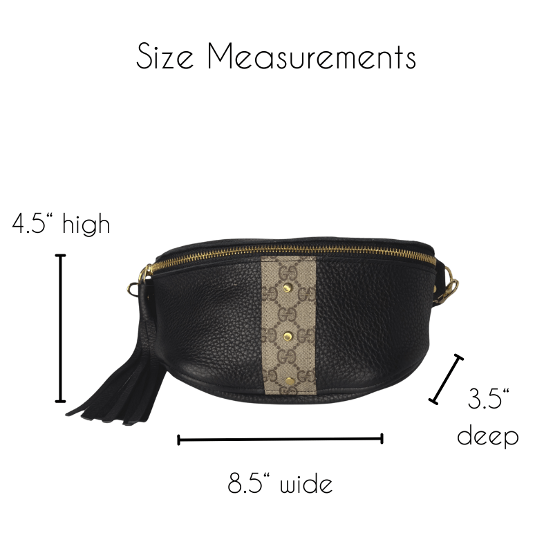 Upcycled Gucci Stripe Britt Belt Bag In Black Leather - Red Bird Road