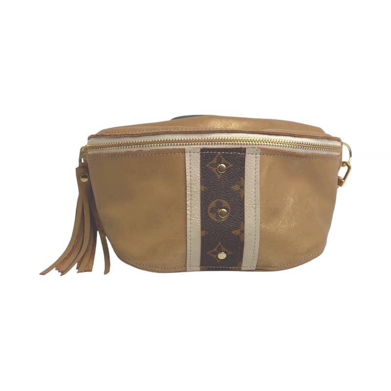 Upcycled Louis Vuitton Britt Belt Bag In Bronze Leather