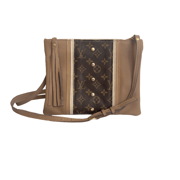 Upcycled Louis Vuitton Caroline Crossbody In Mocha Mousse Leather