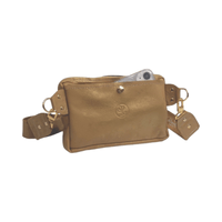 Upcycled Louis Vuitton Full Front Bella Belt Bag In Bronze Leather - Red Bird Road