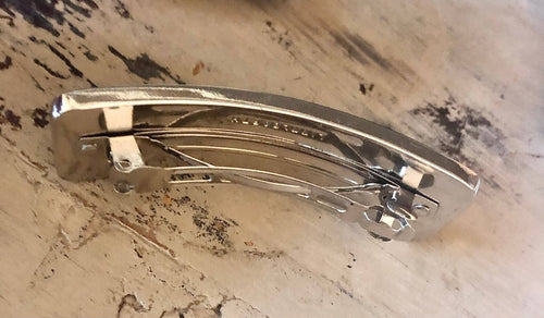 Upcycled LV Hair Clip French Barrette Brown