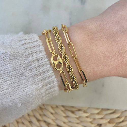 Valerie 18k Gold Plated Rope Chain Bracelet for Women