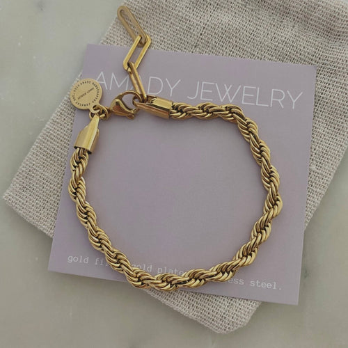 Valerie 18k Gold Plated Rope Chain Bracelet for Women