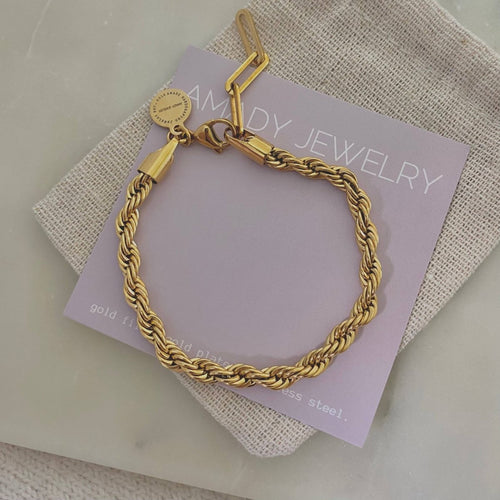Valerie 18k Gold Plated Rope Chain Bracelet for Women