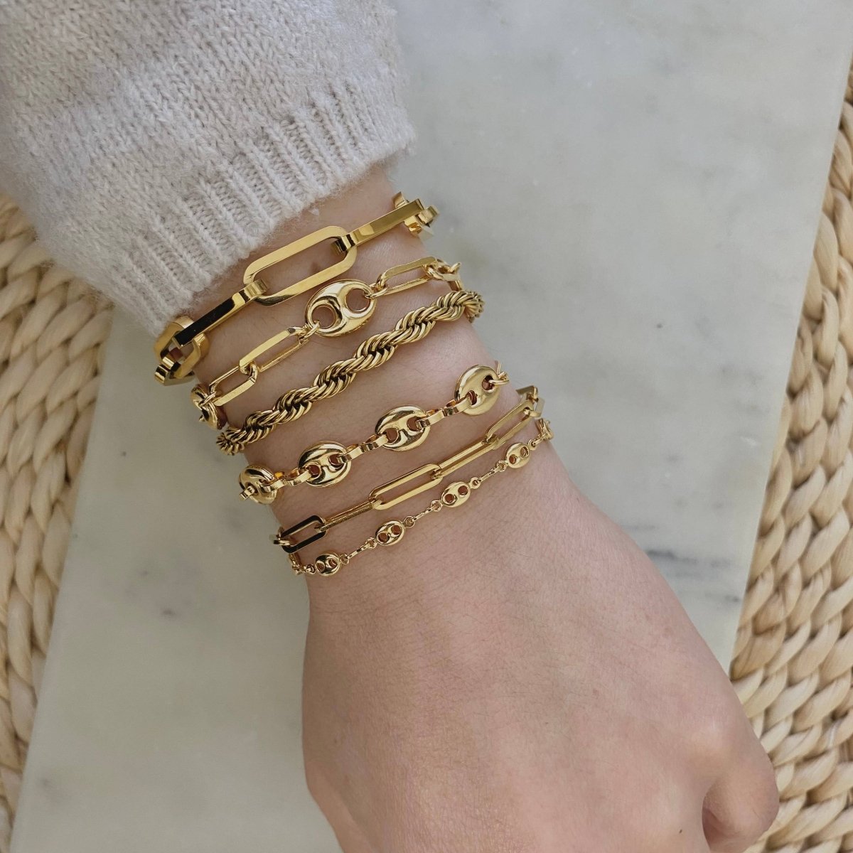 Valerie 18k Gold Plated Rope Chain Bracelet for Women