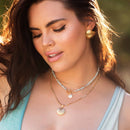 Venus Shell Locket Necklace on Gold Coin Chain