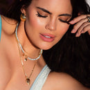 Venus Shell Locket Necklace on Gold Coin Chain