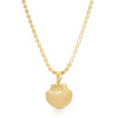 Venus Shell Locket Necklace on Gold Coin Chain