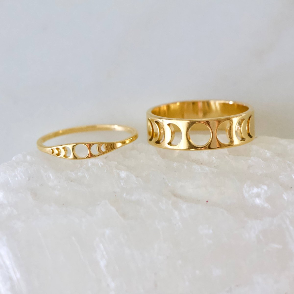 Waterproof Celestial Moon Phase Cuff Ring for All Occasions