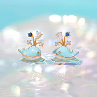 Whale You Be Mine Gold Studs