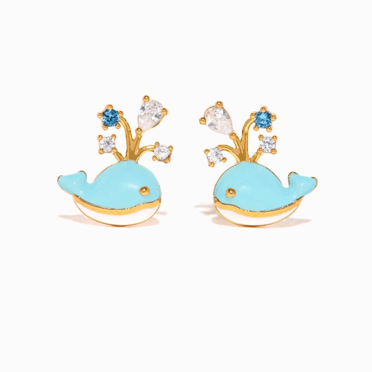 Whale You Be Mine Gold Studs