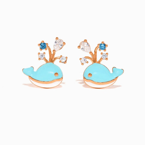 Whale You Be Mine Gold Studs