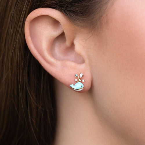 Whale You Be Mine Gold Studs