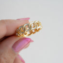 White Enamel Chain Ring Rings by Sami Jewels