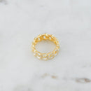 White Enamel Chain Ring Rings by Sami Jewels