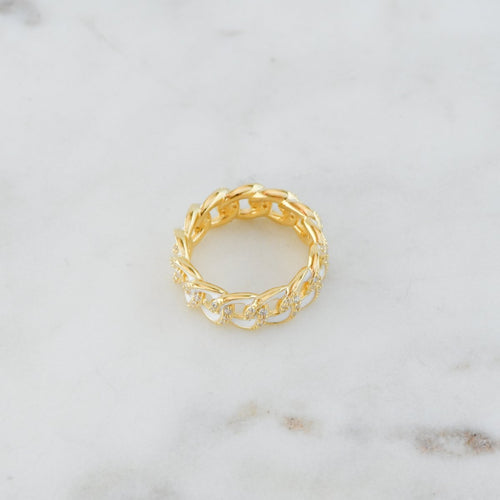 White Enamel Chain Ring Rings by Sami Jewels