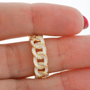 White Enamel Chain Ring Rings by Sami Jewels