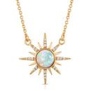 White Opal Gemstone Starburst Necklace