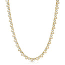 White Opal & Gold Teardrop Tennis Necklace