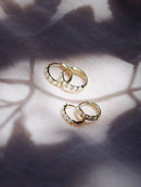 White Opal Huggie Hoop Earrings - Ipolani: Size 2 - 12mm