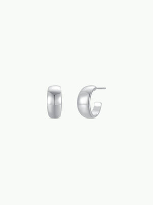 Wide Silver Hoops