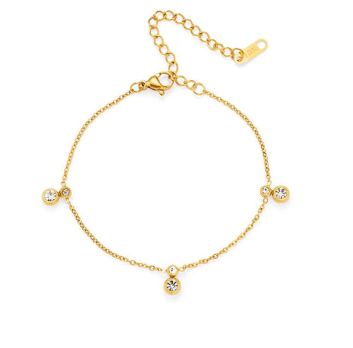 Willow Crystal Drop Anklet by Kismet Showroom