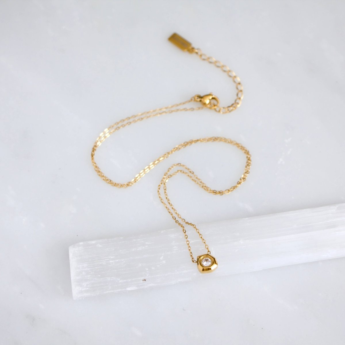 Zircon Geometric Nugget Necklace - Waterproof